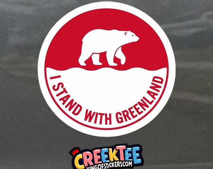 I Stand With Greenland Bumper Sticker, Magnet, Vinyl Sticker or Window Cling, UV Laminate Coating, laptop, water bottle