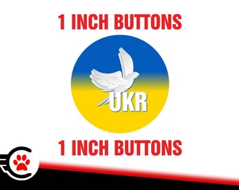 4x, 10x, OR 50x Ukraine Buttons / Pins - 1 inch pins - 1 inch buttons