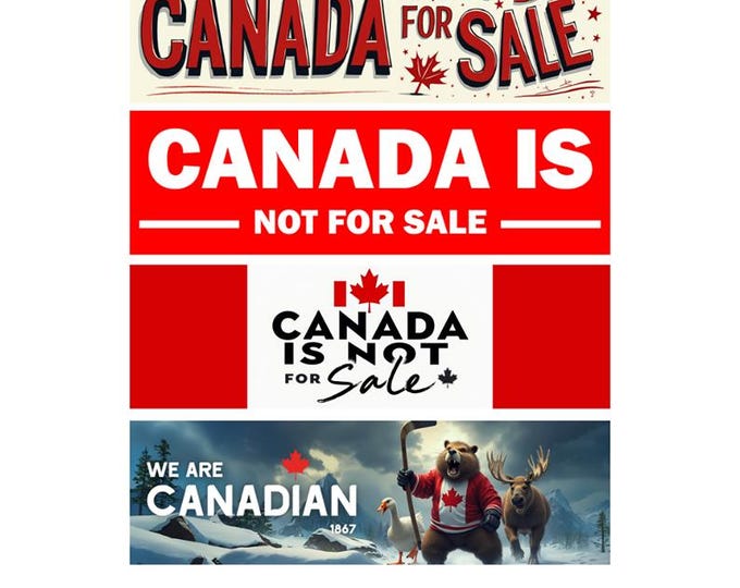 4x Pack, Canada Bumper Sticker, Magnet, Vinyl Sticker or Magnet in UV Laminate Coating - 8 inch wide