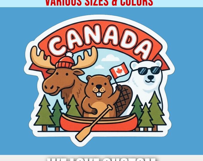 Canada Bumper Sticker, Magnet, Vinyl Sticker or Window Cling, UV Laminate Coating, laptop, water bottle