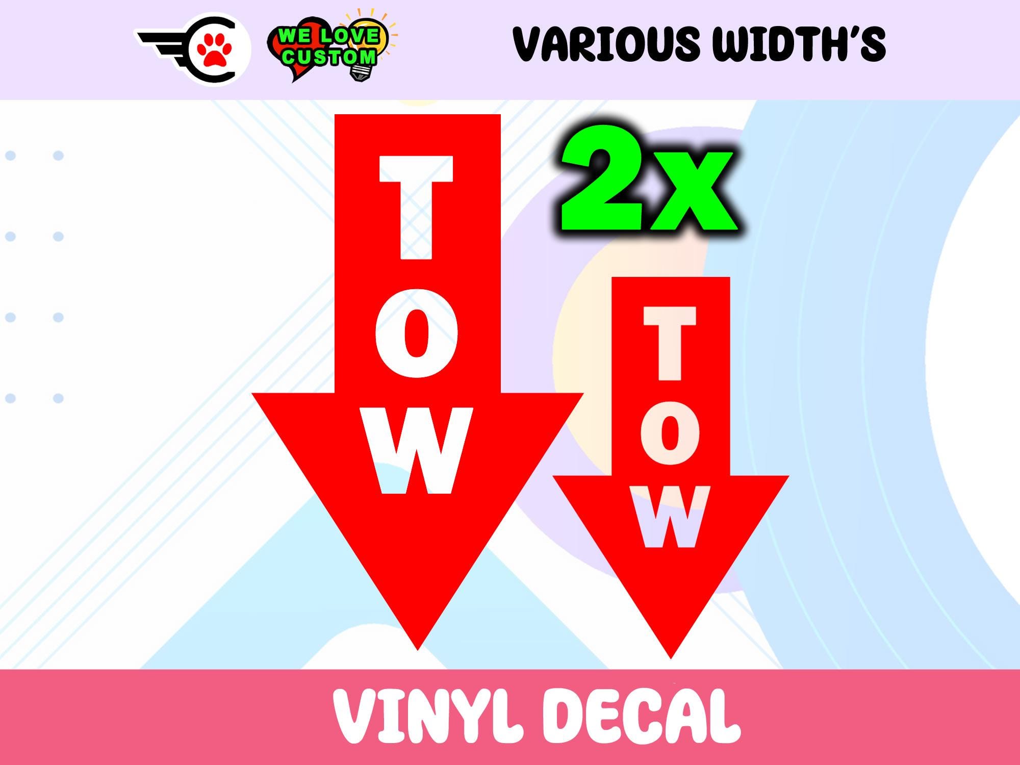 2X TOW Custom Vinyl Color Decals or in Chrome Various Sizes High Quality