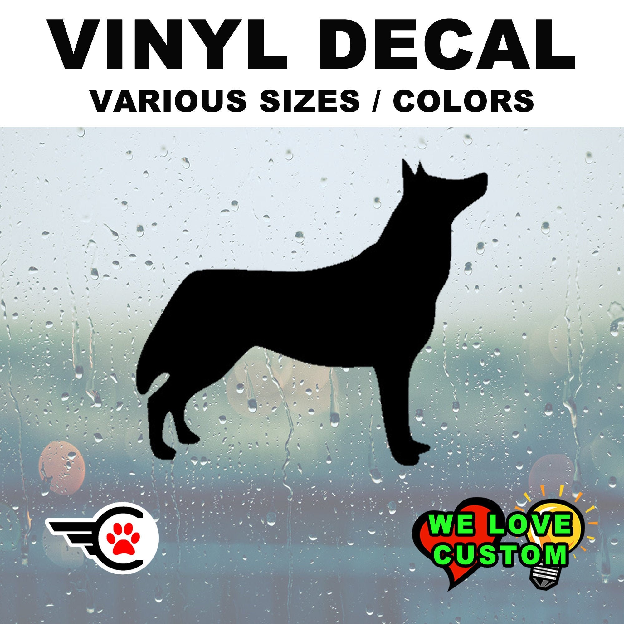Husky Silhouette Vinyl Decal Various Sizes and Colors Die Cut Vinyl Decal also in Cool Chrome Colors!