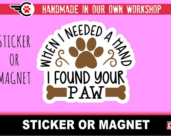 Dog Rescue Die-Cut sticker or magnet in various sizes , 3" to 7" coated with UV Laminate Premium Sticker or Magnet