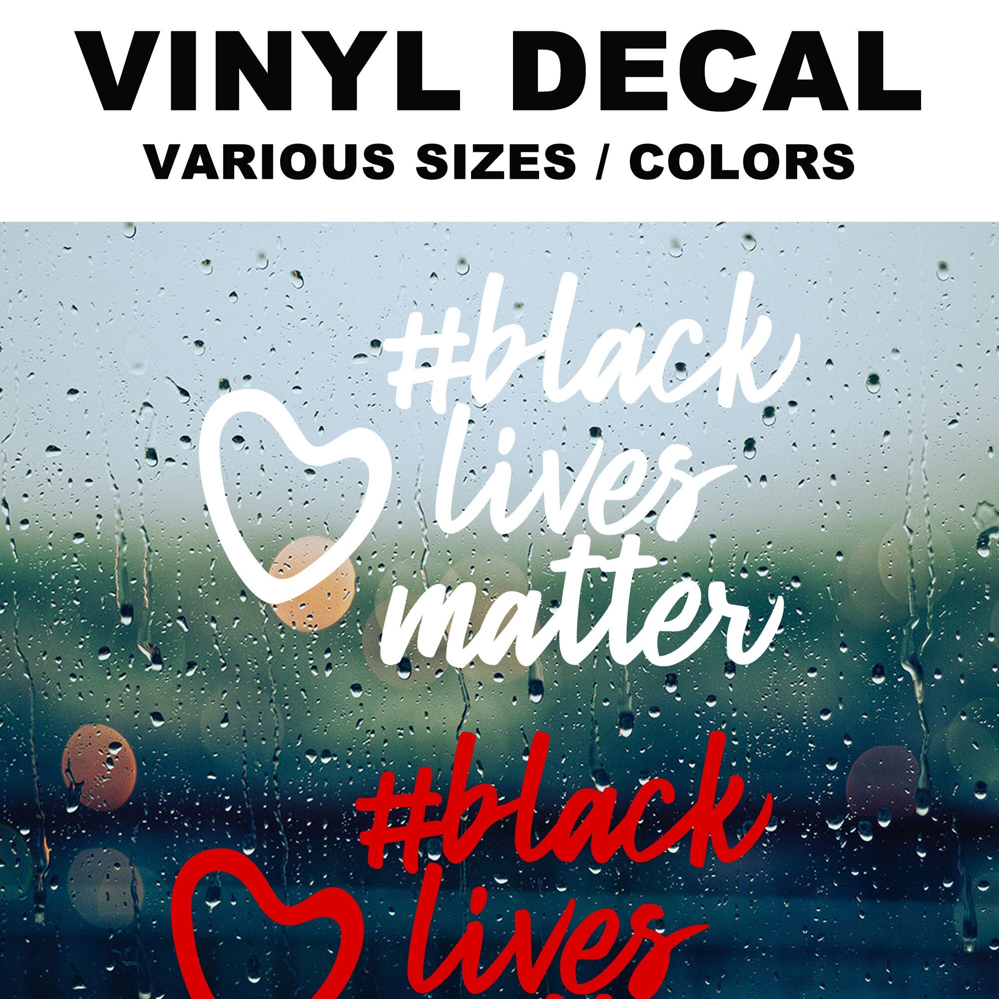 Black Lives Matter Decal Various Sizes and Colors Die Cut Vinyl Decal also in Cool Chrome Colors!