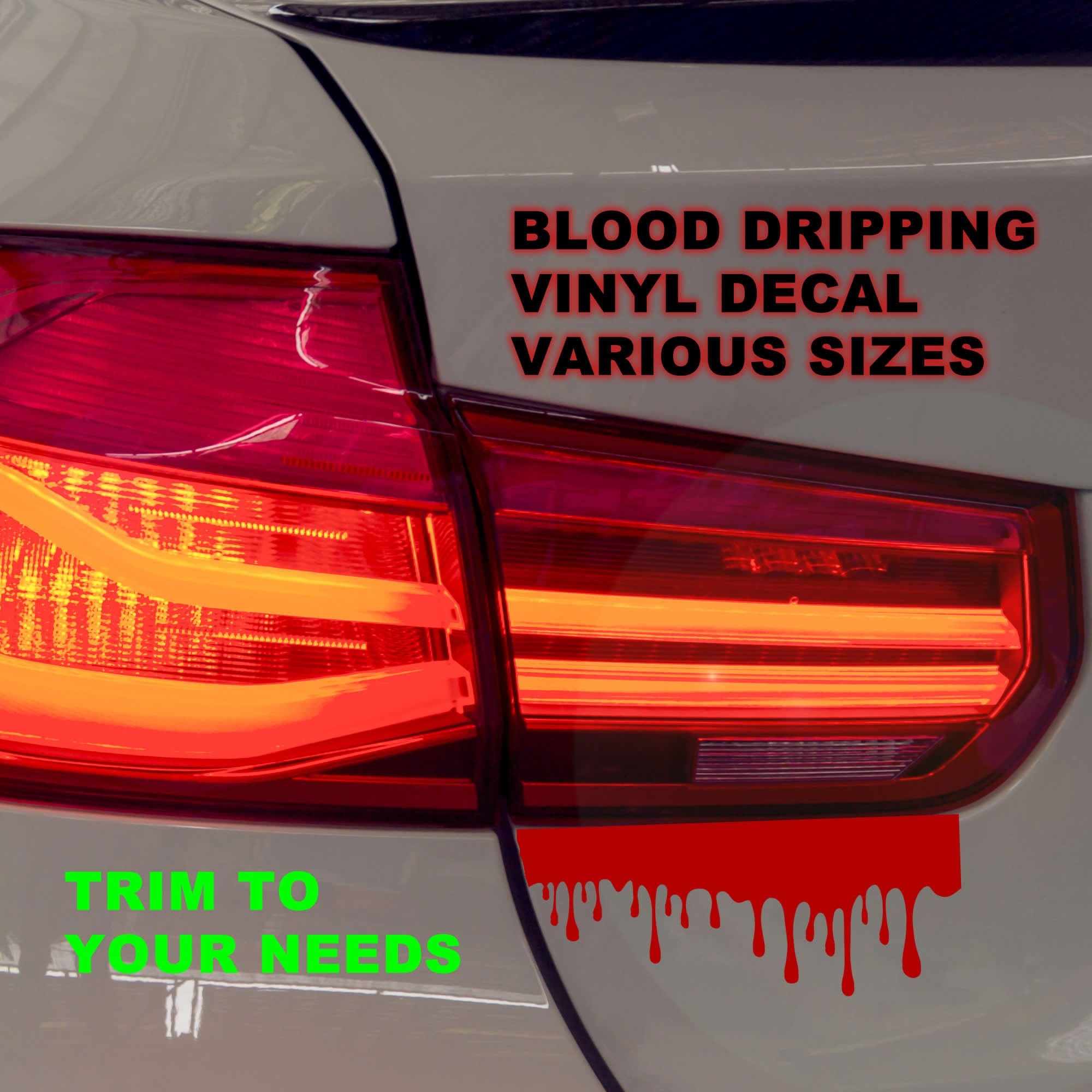 Blood Dripping Vinyl Decal - Premium vinyl decal in various sizes up to 24