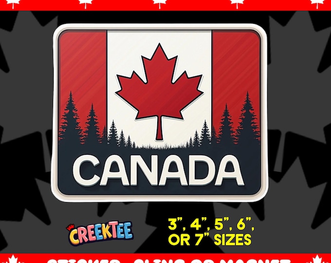 Canada Bumper Sticker, Magnet, Vinyl Sticker or Window Cling, UV Laminate Coating, laptop, water bottle