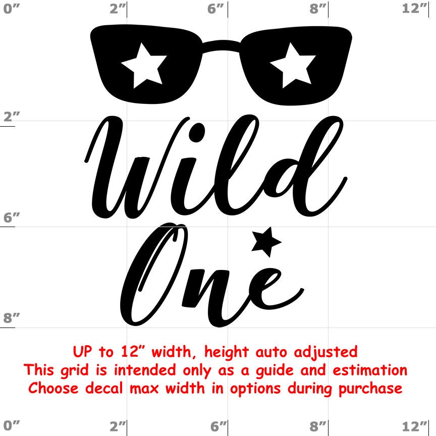 Wild One - Fun Decals various sizes and colors - colours Wild One - Fun Decals various sizes and colors - colours