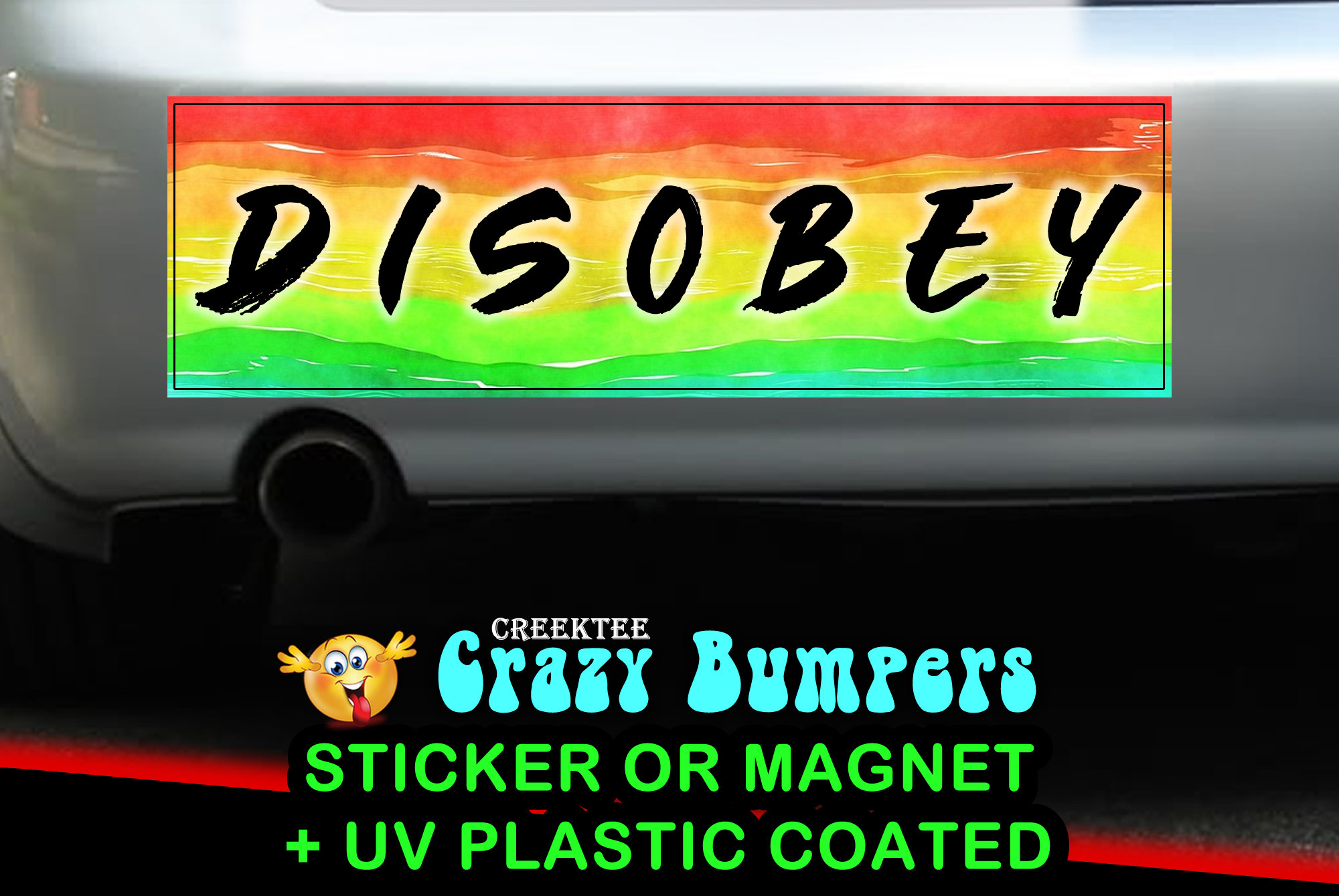 CAD$7.99 - Disobey 10 x 3 Bumper Sticker or Magnetic Bumper Sticker Available CAD$7.99 - Disobey 10 x 3 Bumper Sticker or Magnetic Bumper Sticker Available