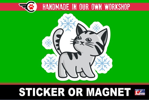 2x cat Funny Vinyl Sticker or Magnet, Vinyl Sticker, Laminate, UV Laminate  and Magnet options up to 9