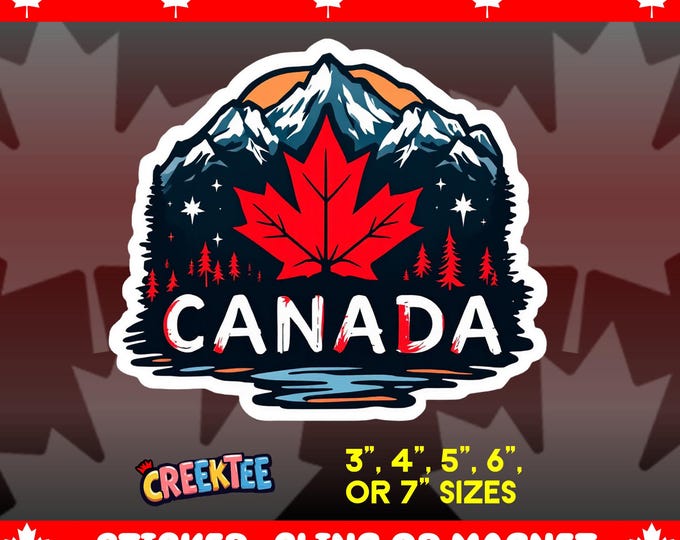 Canada Bumper Sticker, Magnet, Vinyl Sticker or Window Cling, UV Laminate Coating, laptop, water bottle