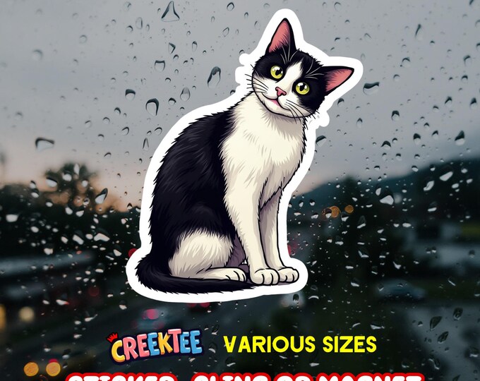 Cute Funny Curious Cat Canada Bumper Sticker, Magnet, Vinyl Sticker, Window Cling, UV Laminate, laptop, water bottle
