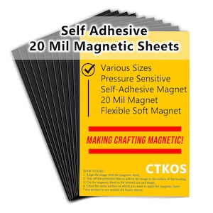 Feuilles magnétiques auto-adhésives de 20 mil pour le bricolage, découpables à la machine, différentes tailles et quantités, feuilles magnétiques souples et flexibles avec adhésif.