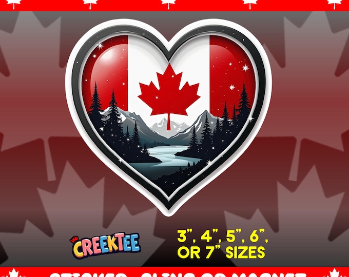 Canada Bumper Sticker, Magnet, Vinyl Sticker or Window Cling, UV Laminate Coating, laptop, water bottle