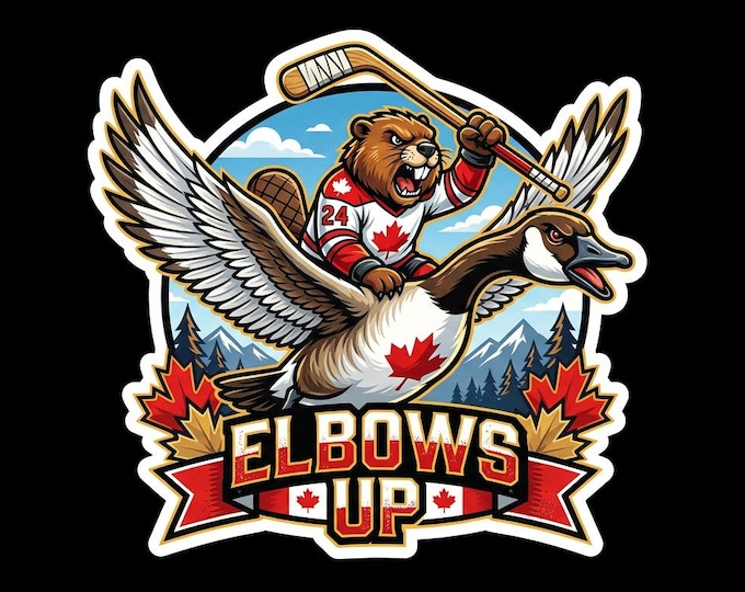 Elbows Up Bumper Sticker, Magnet, Vinyl Sticker or Window Cling, UV Laminate Coating