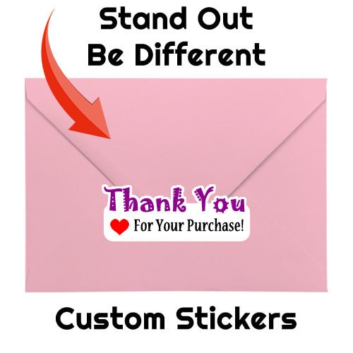 Thank You For Your Purchase 1.25 x 3 Stand Out Kiss Cut Vinyl Sticker (Sheet of 14) Thank You For Your Purchase 1.25 x 3 Stand Out Kiss Cut Vinyl Sticker (Sheet of 14)