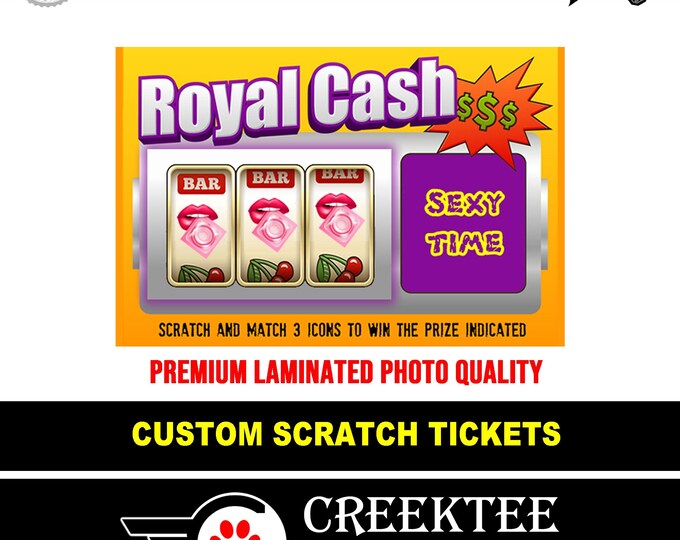 Custom Faux Scratch Tickets Novelty, Laminate Coating, Scratch Off Top, Customize The Text and Message