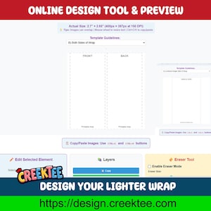 Custom 3x Lighter Sticker Wraps, your photo, text, or images, quantity bundles available, with laminate coating. 3x, 6x, 9x, 18x, 36 plus image 9