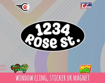 Custom Oval Vinyl Bumper Sticker, Window Cling or Bumper Sticker Magnet in UV Laminate Coating