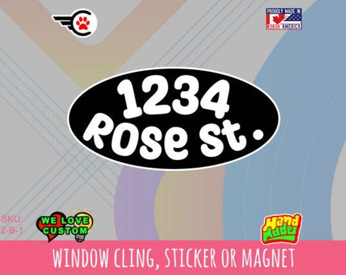 Custom Oval Vinyl Bumper Sticker, Window Cling or Bumper Sticker Magnet in UV Laminate Coating
