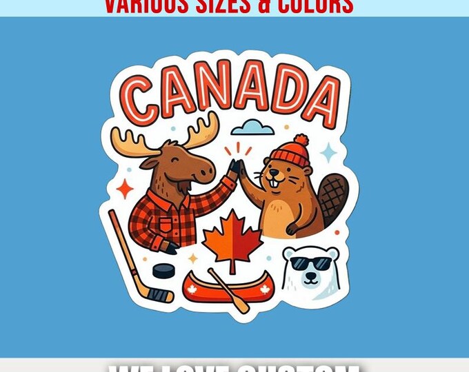 Canada Bumper Sticker, Magnet, Vinyl Sticker or Window Cling, UV Laminate Coating, laptop, water bottle