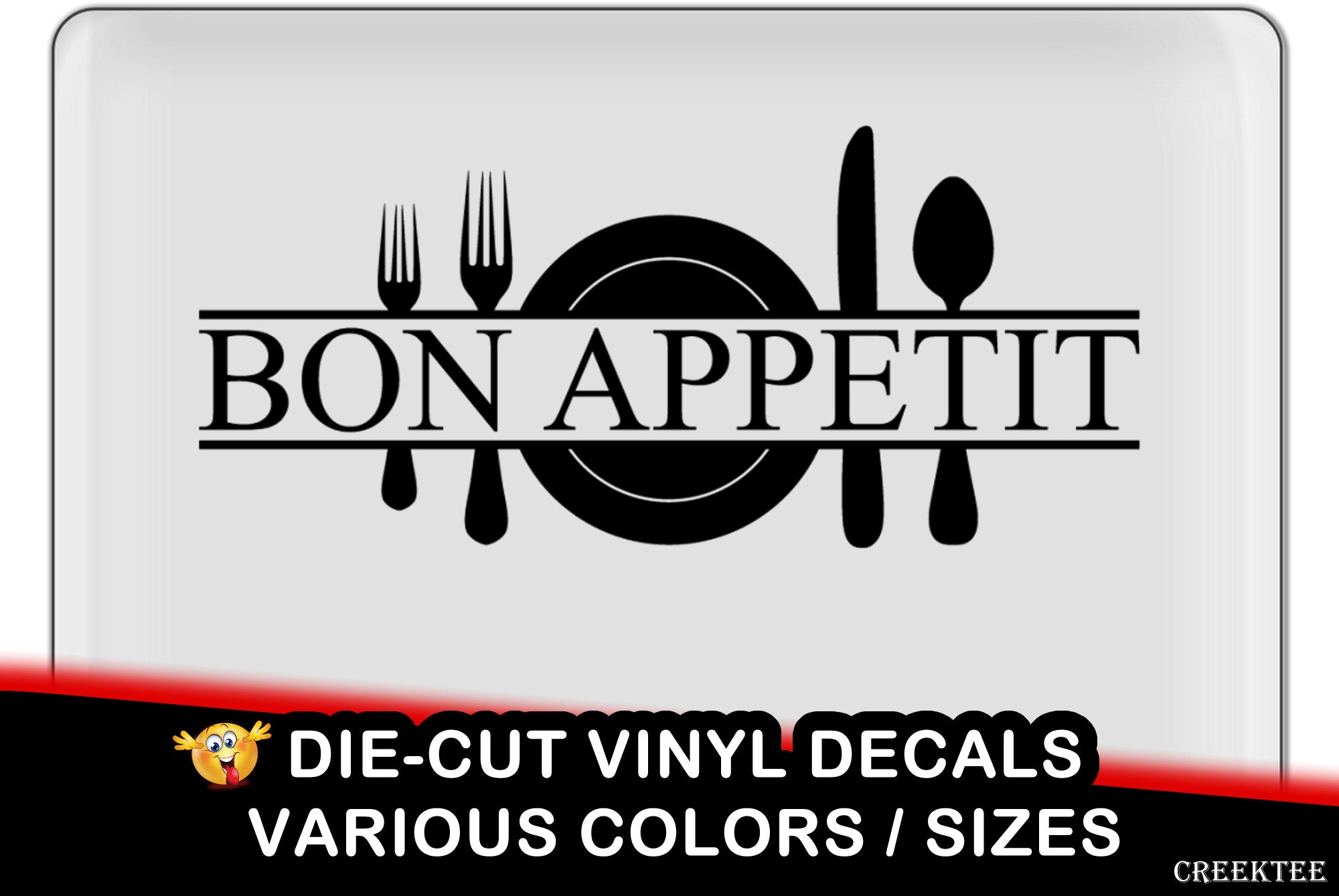 Bon Appetit Decal - fun vinyl decal in various colors Bon Appetit Decal - fun vinyl decal in various colors