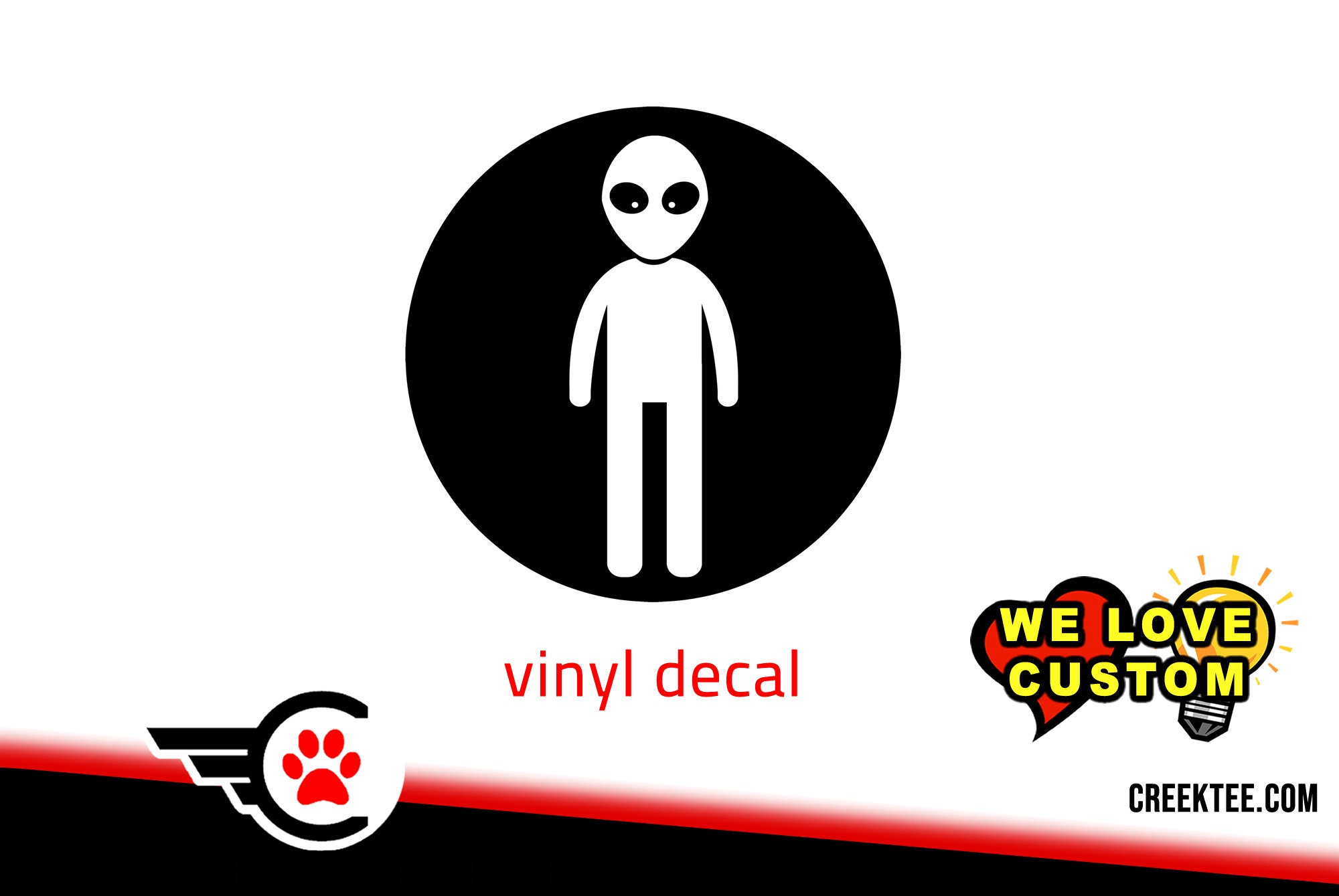 Alien Color Vinyl Decal Various Sizes and Colors Die Cut Vinyl Decal also in Cool Chrome Colors!