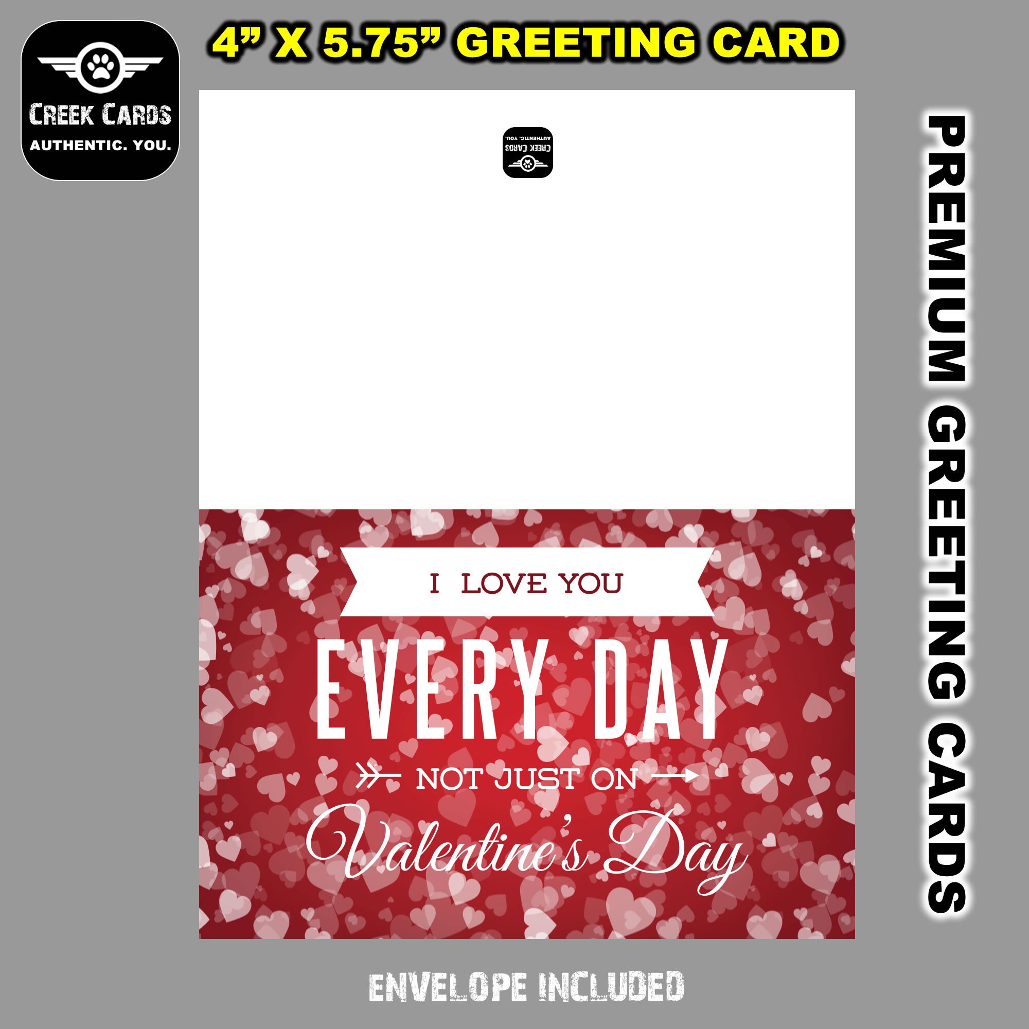 Valentines Day Premium Greeting Card Triple Layer with Laminate Coating. 5.25-5.5 inches high by 4-4.25 inches wide Valentines Day Premium Greeting Card Triple Layer with Laminate Coating. 5.25-5.5 inches high by 4-4.25 inches wide