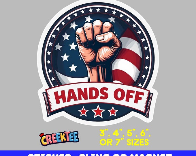 Hands Off! Bumper Sticker, Magnet, Vinyl Sticker or Window Cling, UV Laminate, laptop, bottle