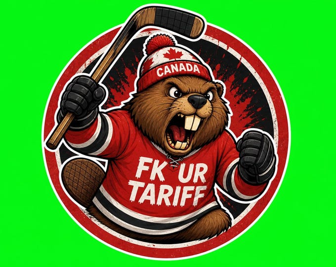 Proudly Canadian Round fk ur tariff Bumper Sticker, Magnet, Vinyl Sticker or Window Cling, UV Laminate Coating
