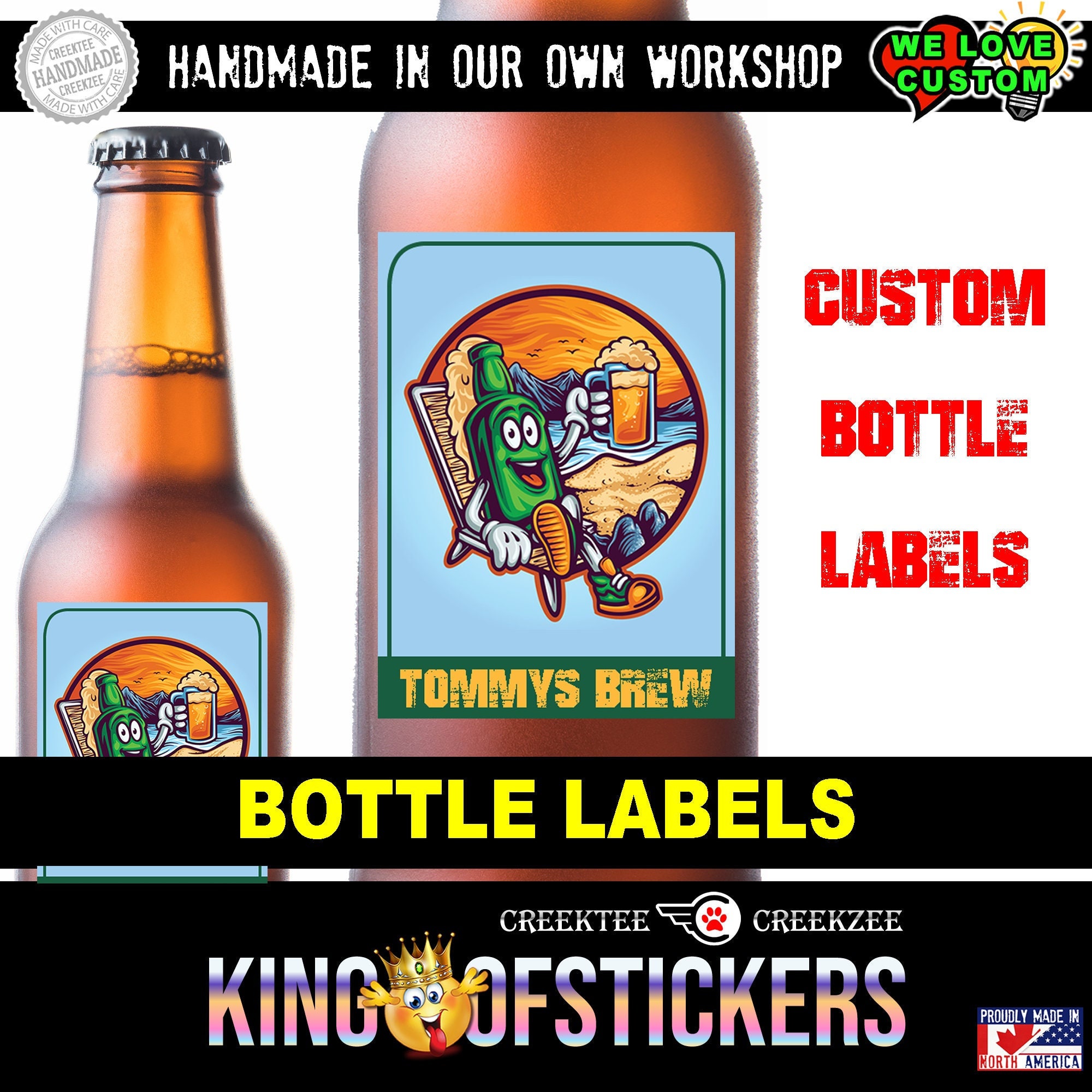 Custom Bottle Labels, 3.75