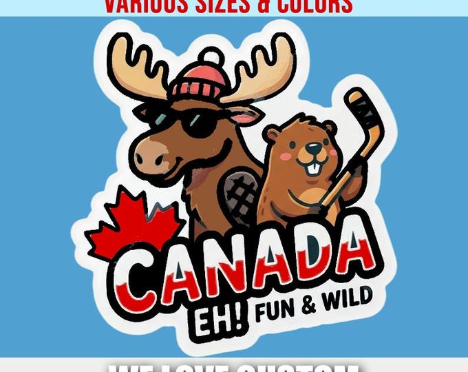 Canada Bumper Sticker, Magnet, Vinyl Sticker or Window Cling, UV Laminate Coating, laptop, water bottle