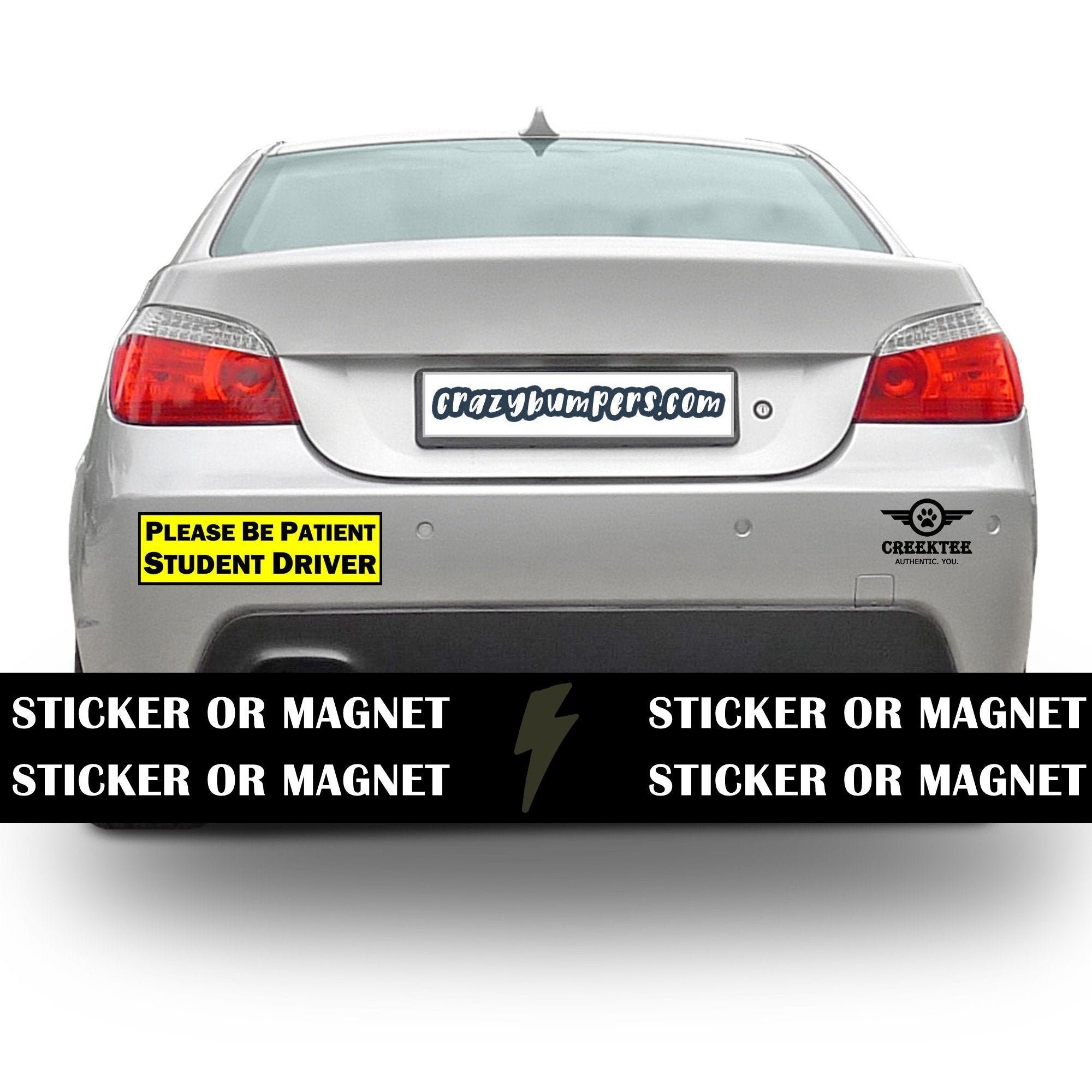 Please Be Patient Student Driver Bumper Sticker 10 x 3 Bumper Sticker or Magnetic Bumper Sticker Available Please Be Patient Student Driver Bumper Sticker 10 x 3 Bumper Sticker or Magnetic Bumper Sticker Available