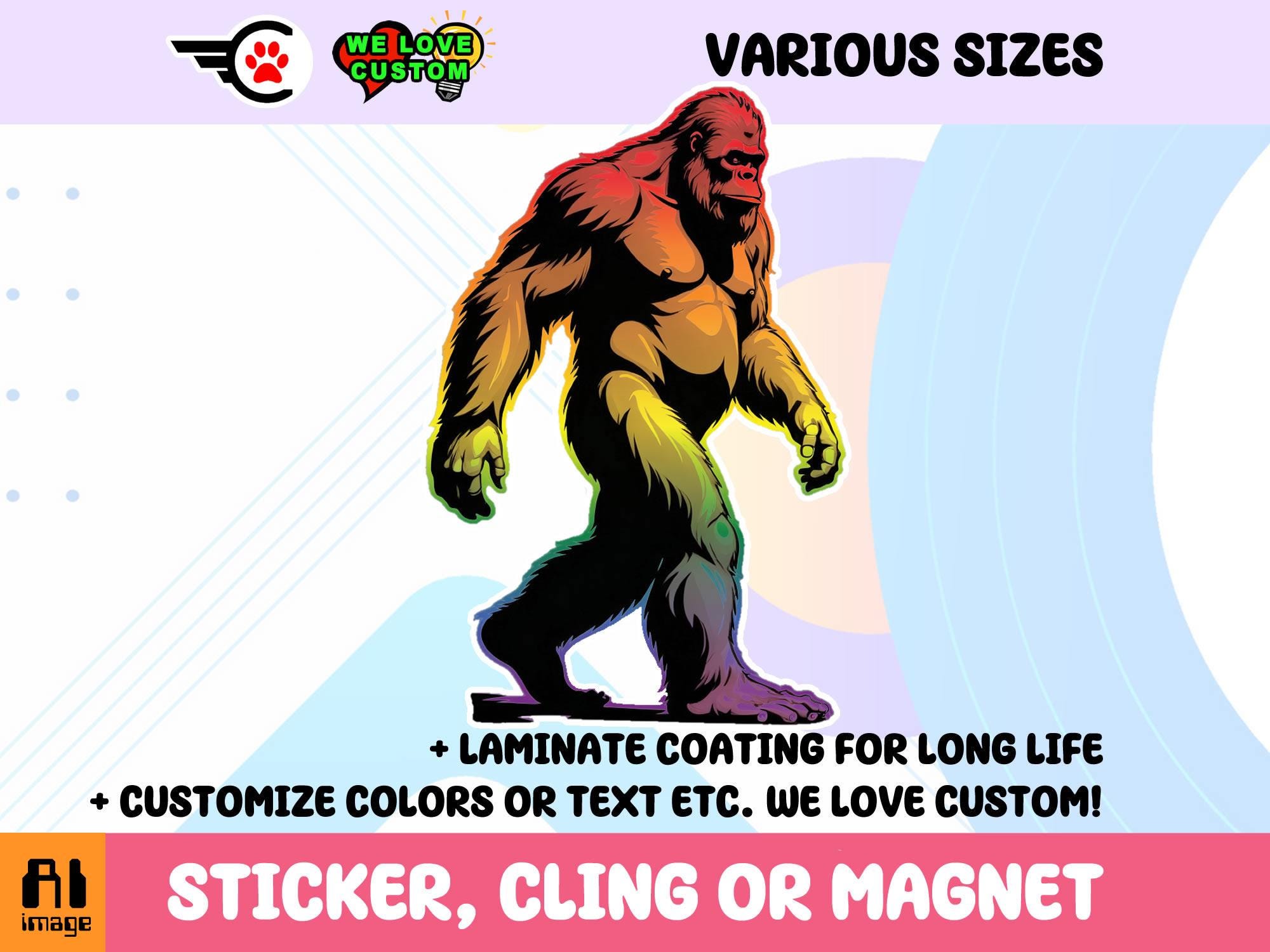 Bigfoot Pride Sticker, Magnet or Window Cling in Various Sizes