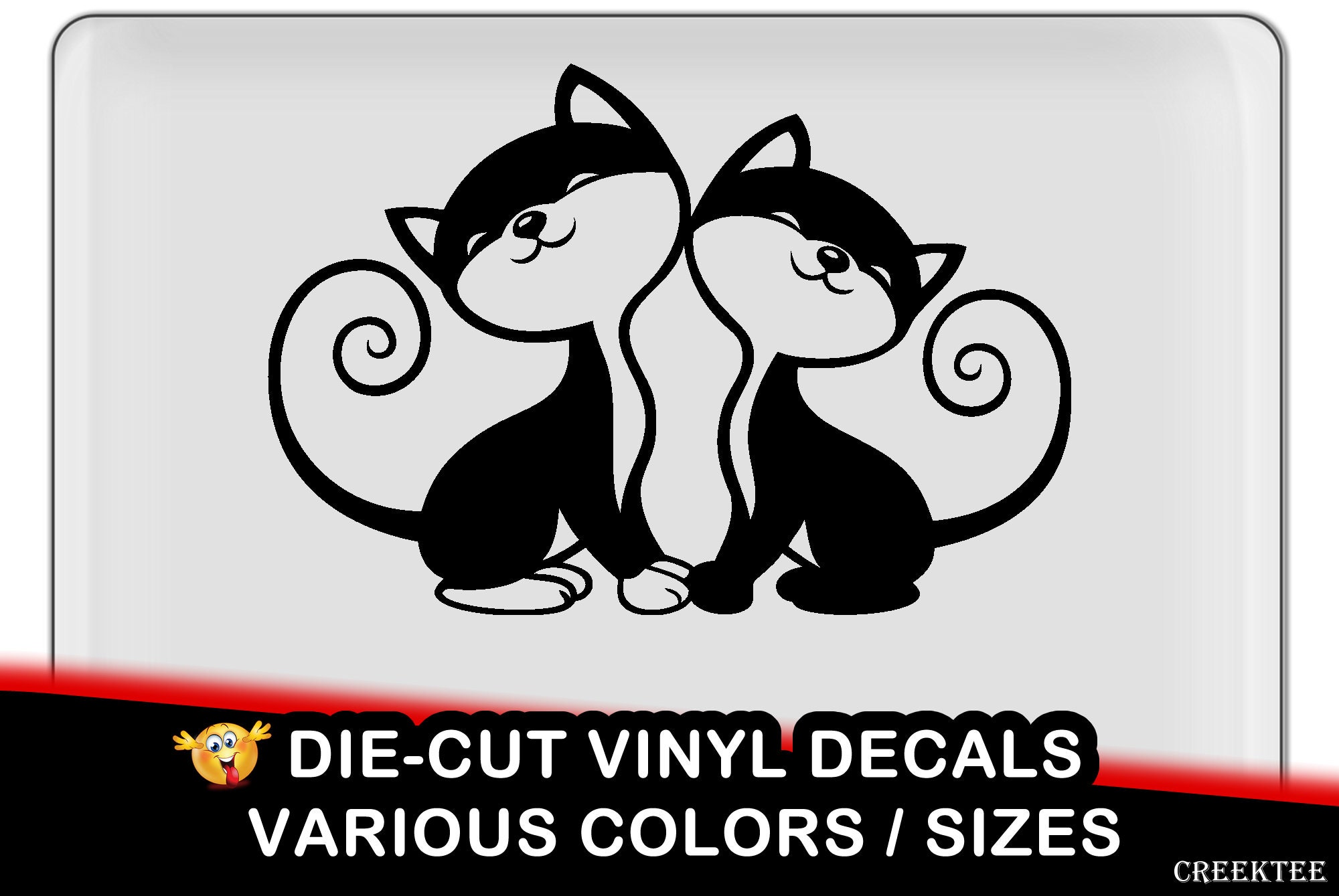 2 Cats vinyl decal - fun vinyl decal in various colors 2 Cats vinyl decal - fun vinyl decal in various colors