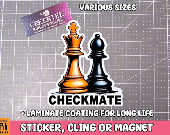 Chess Checkmate Magnet or Window Cling in Various Sizes