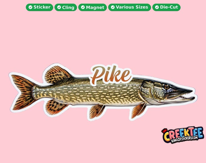 Fish Vinyl Sticker, Window Cling or Magnet in UV Laminate Coating