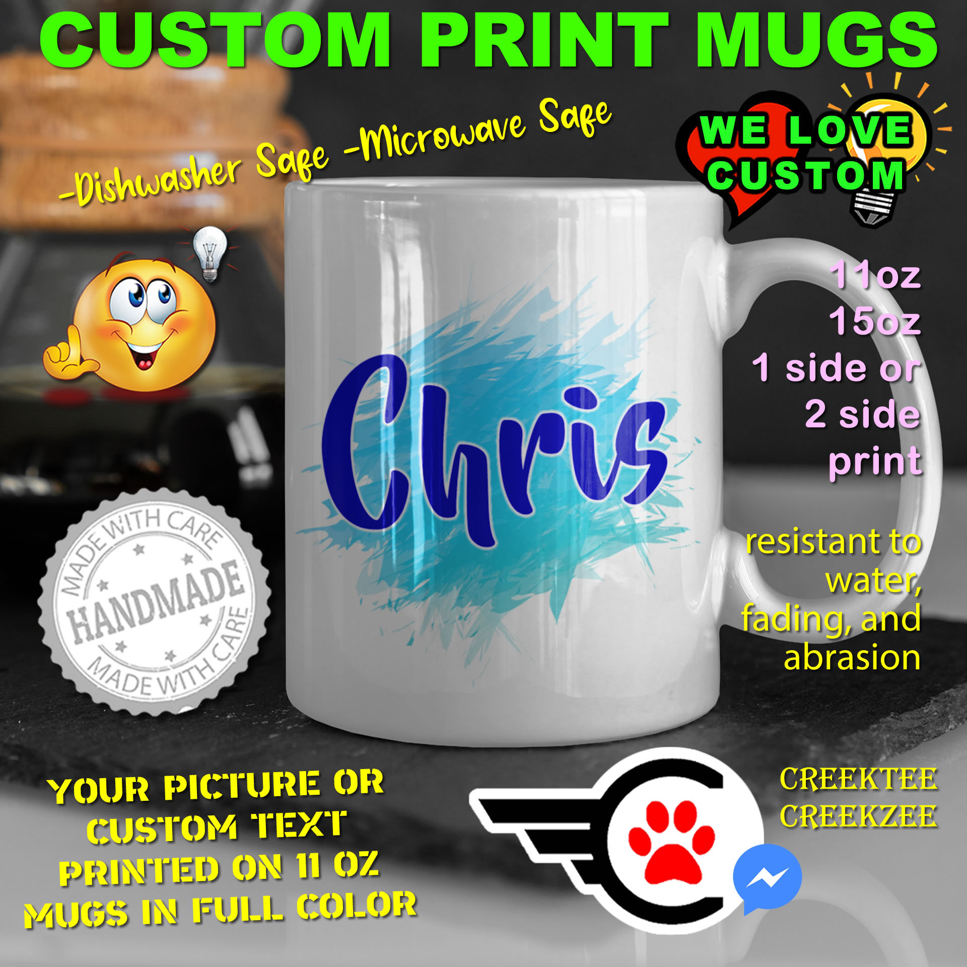 Personalized Name Mug, Custom Funny Mug Custom Name 11oz Coffee Mug, choose your color or font