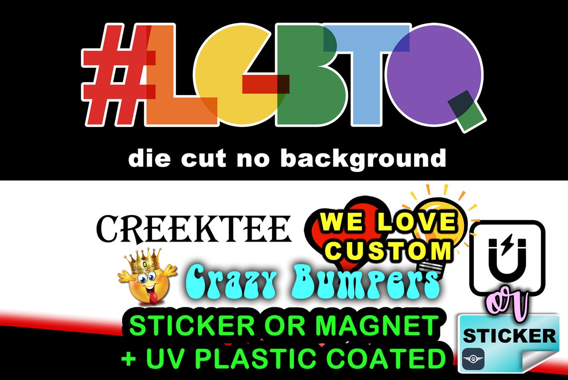 LGBTQ With Hashtag PRIDE 9 Wide Bumper Sticker or Etsy