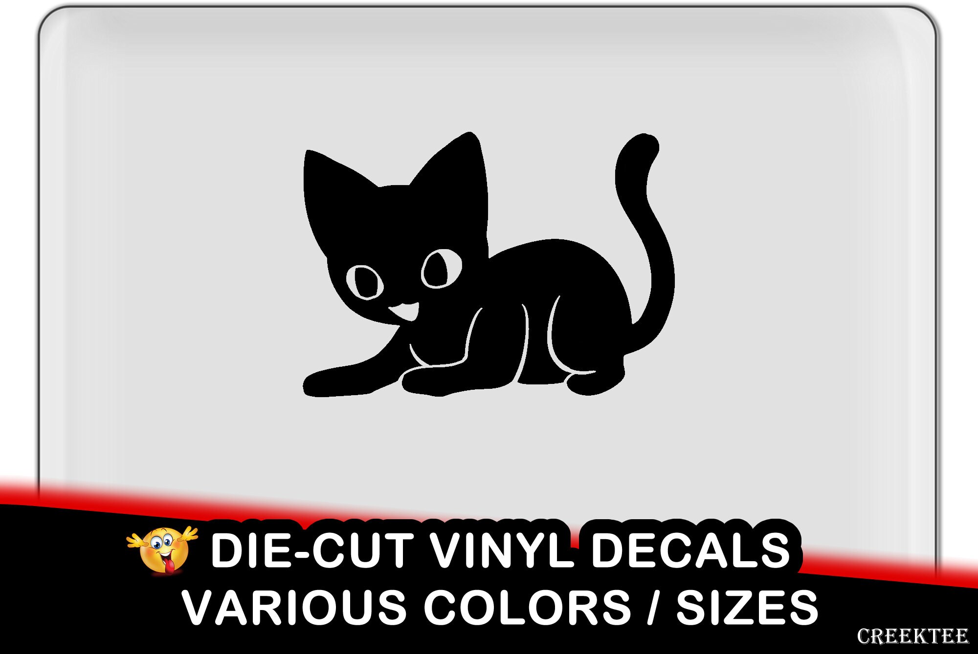 Kitten Cat Vinyl Decal - fun vinyl decal in various colors Kitten Cat Vinyl Decal - fun vinyl decal in various colors