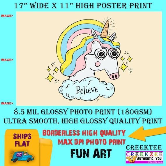 11x17 poster photo print art unicorn fun poster landscape etsy