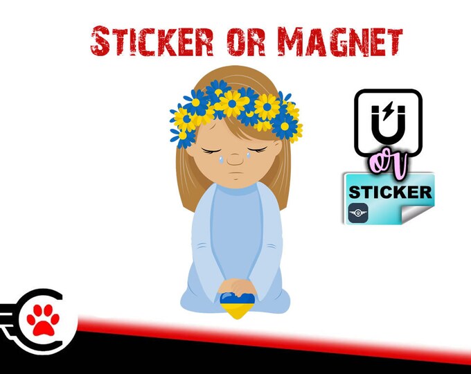 Ukraine Sticker or Magnet Premium 20mil magnet or Vinyl Sticker in UV 4.7ml Laminate Coating in various sizes