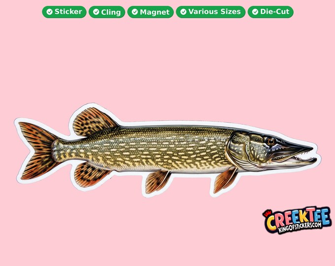 Fish Vinyl Sticker, Window Cling or Magnet in UV Laminate Coating