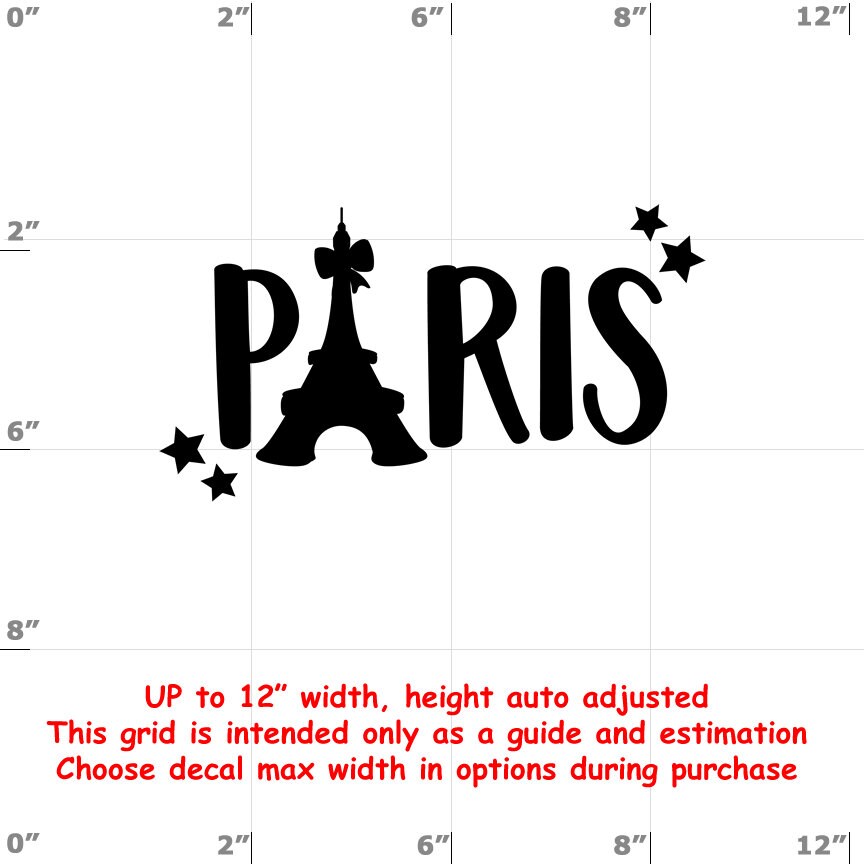 Paris - Fun Decals various sizes and colors - colours Paris - Fun Decals various sizes and colors - colours