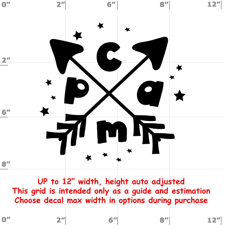 Camp - Fun Decals various sizes and colors - colours Camp - Fun Decals various sizes and colors - colours