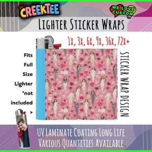 Sexy 3x Lighter Sticker Wraps, OR your photo, text, or images,  bundles available, with laminate coating. 3x, 6x, 9x, 18x, 36+
