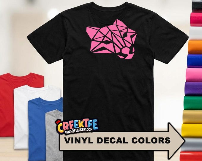 The Panther Geometric Fun HTV Vinyl Print Tee Various Colors and Sizes