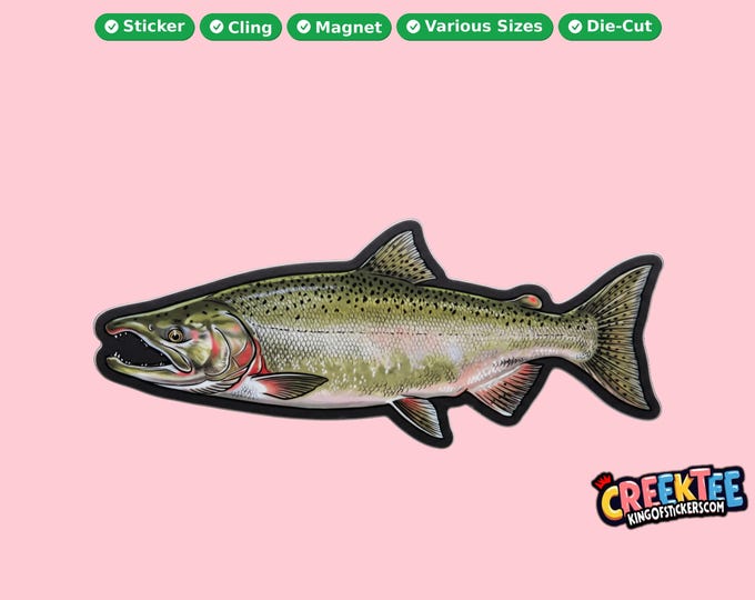 Fish Vinyl Sticker, Window Cling or Magnet in UV Laminate Coating