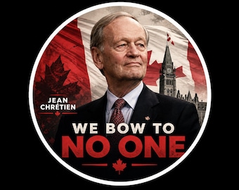 Canada We Bow To No One Round Bumper Sticker, Magnet, Vinyl Sticker or Window Cling, UV Laminate Coating, laptop, water bottle
