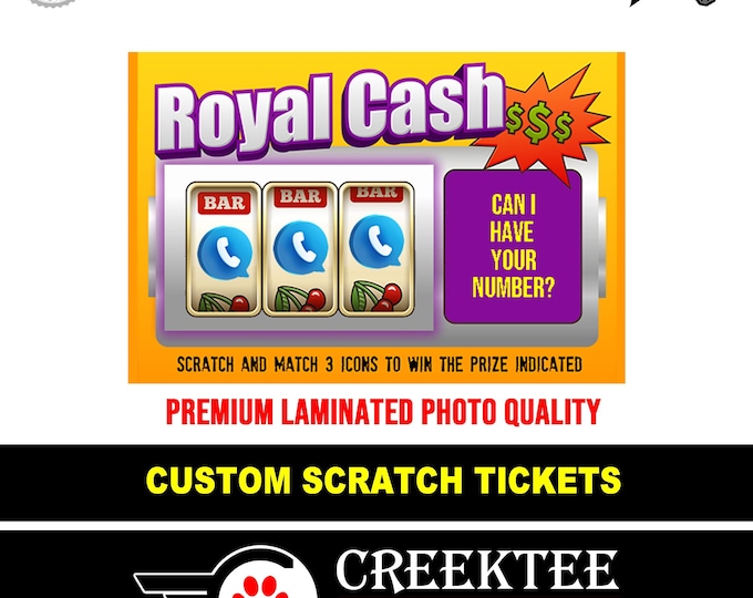 Custom Faux Scratch Tickets Novelty, Laminate Coating, Scratch Off Top, Customize The Text and Message