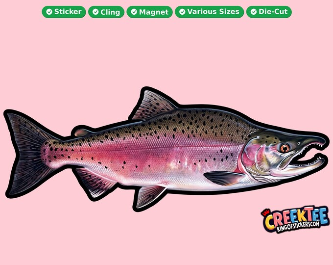 Fish Vinyl Sticker, Window Cling or Magnet in UV Laminate Coating